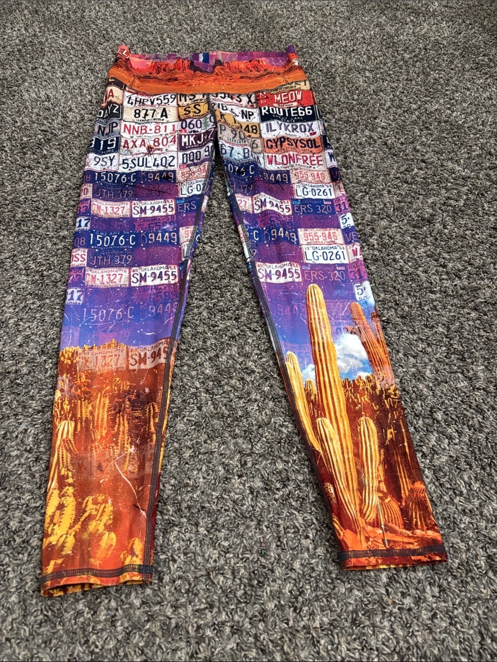 Niyama Sol license plate print leggings xl soft hot yoga gym athletic athleisure